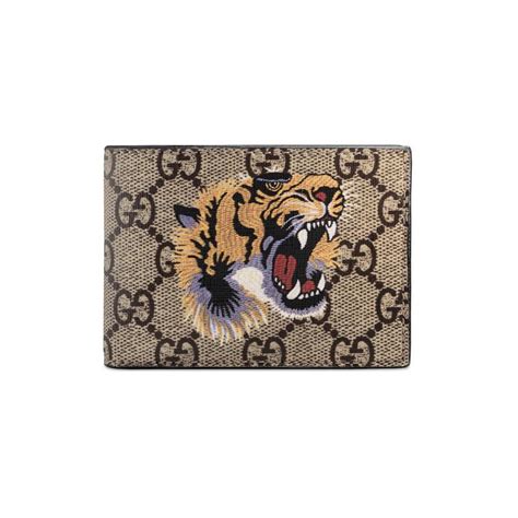 gucci tiger embroidered wallet|Gucci tiger button up.